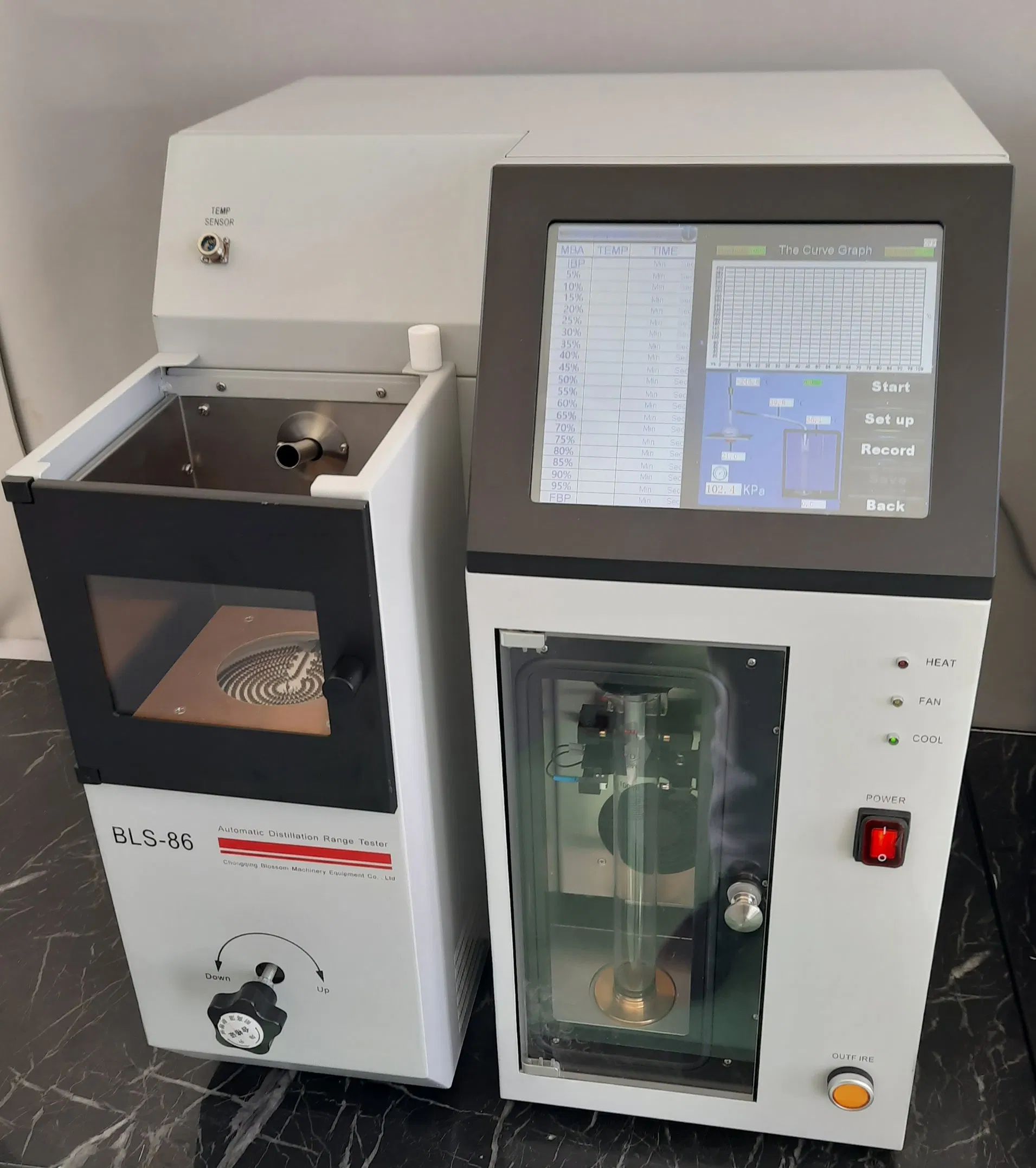 Automatic Distillation Apparatus to Conduct a D-86 Distillation on a Gasoline/Diesel Sample